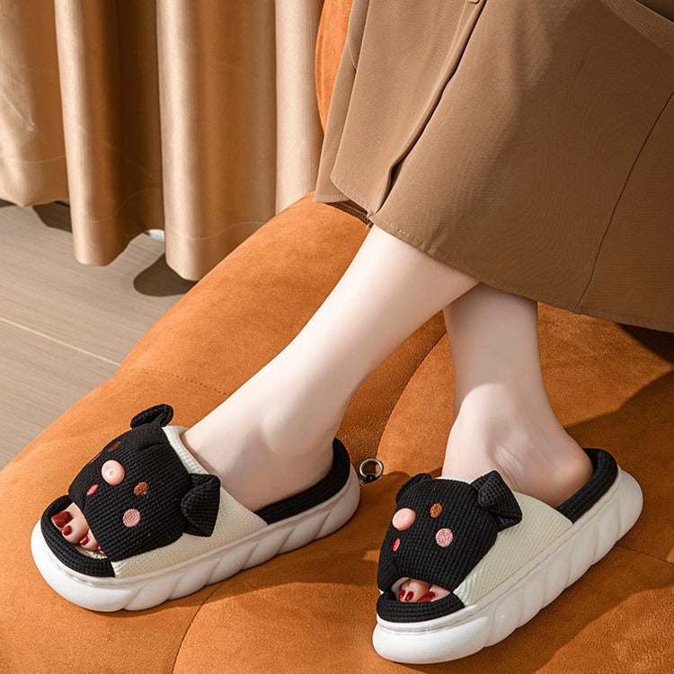 Cute Open-Toe Home Slippers