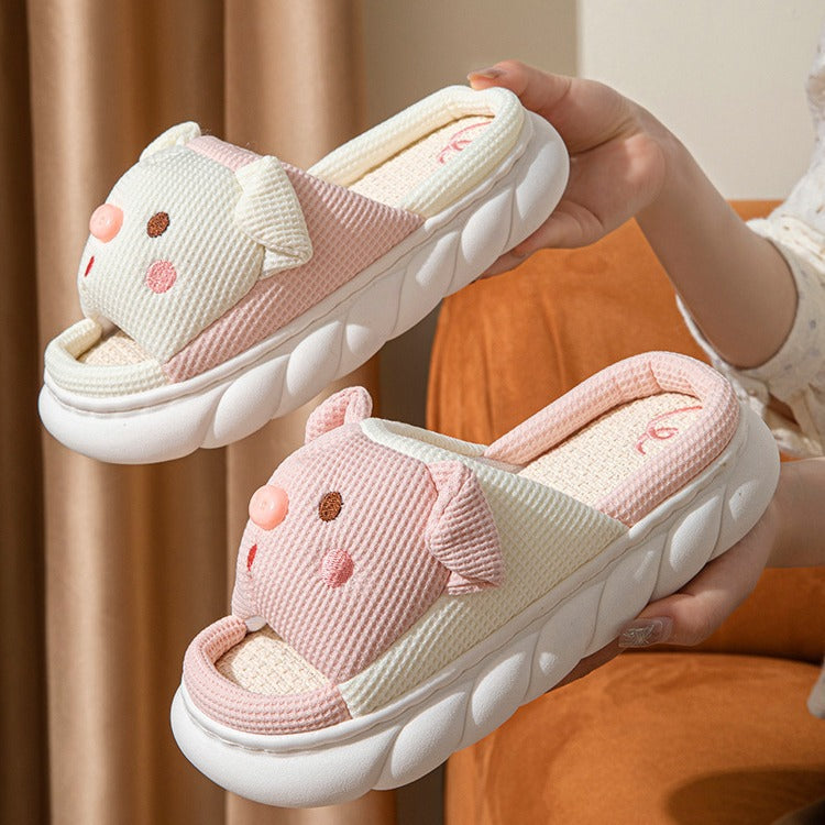 Cute Open-Toe Home Slippers