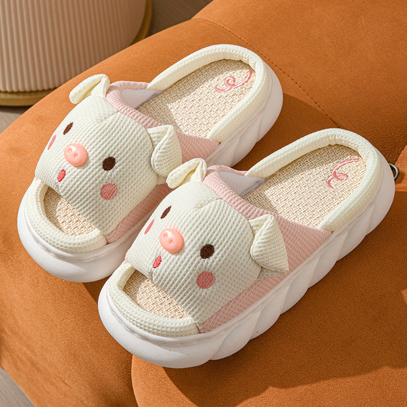 Cute Open-Toe Home Slippers