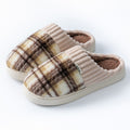 Cozy Plaid Plush Slippers
